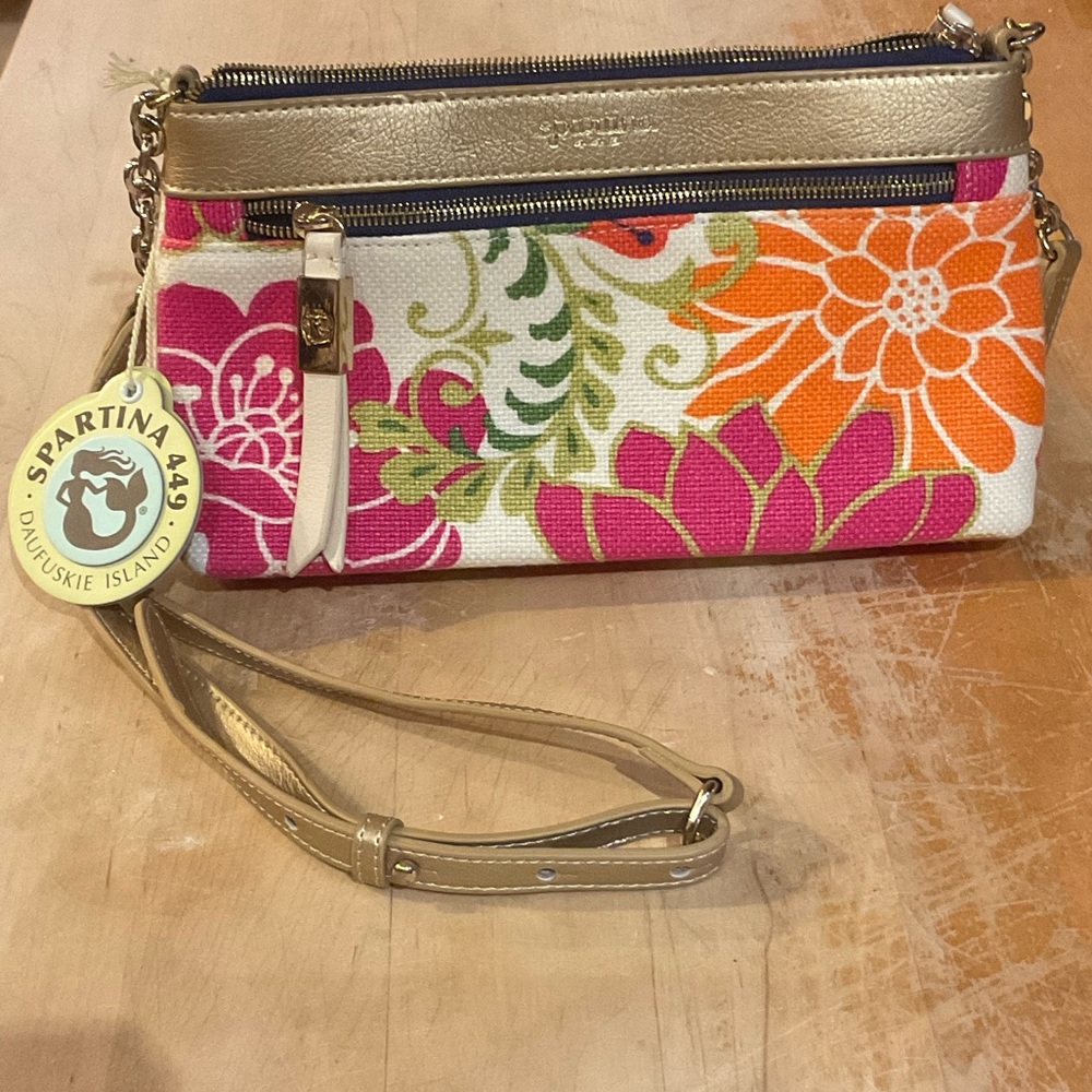 Spartina 449 Pink and Gold Floral ClutchCarson Cottage EastWest Hipster